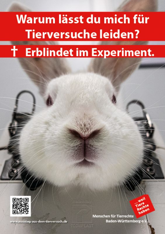 Protestplakat gegen Tierversuche zum Download